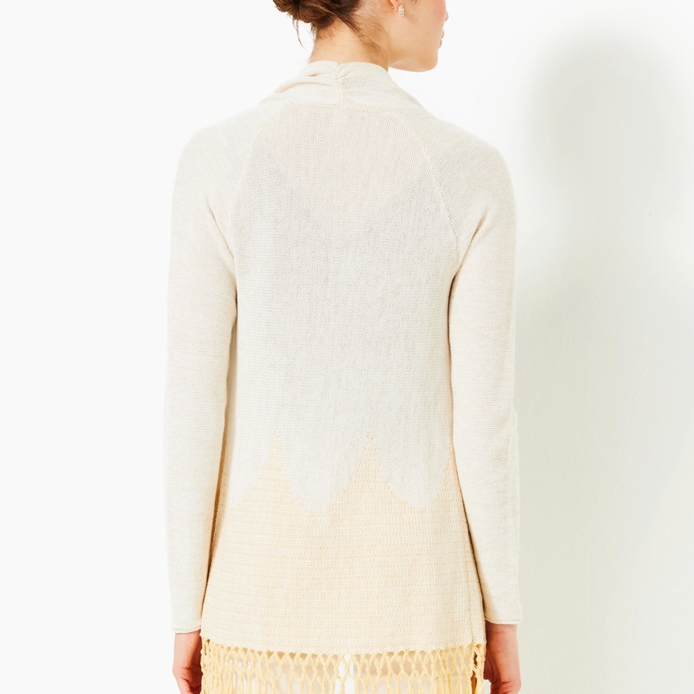 Lilly Pulitzer Tatum Long Fringe Hem
Cardigan Gold Metallic Small - Picture 11 of 12